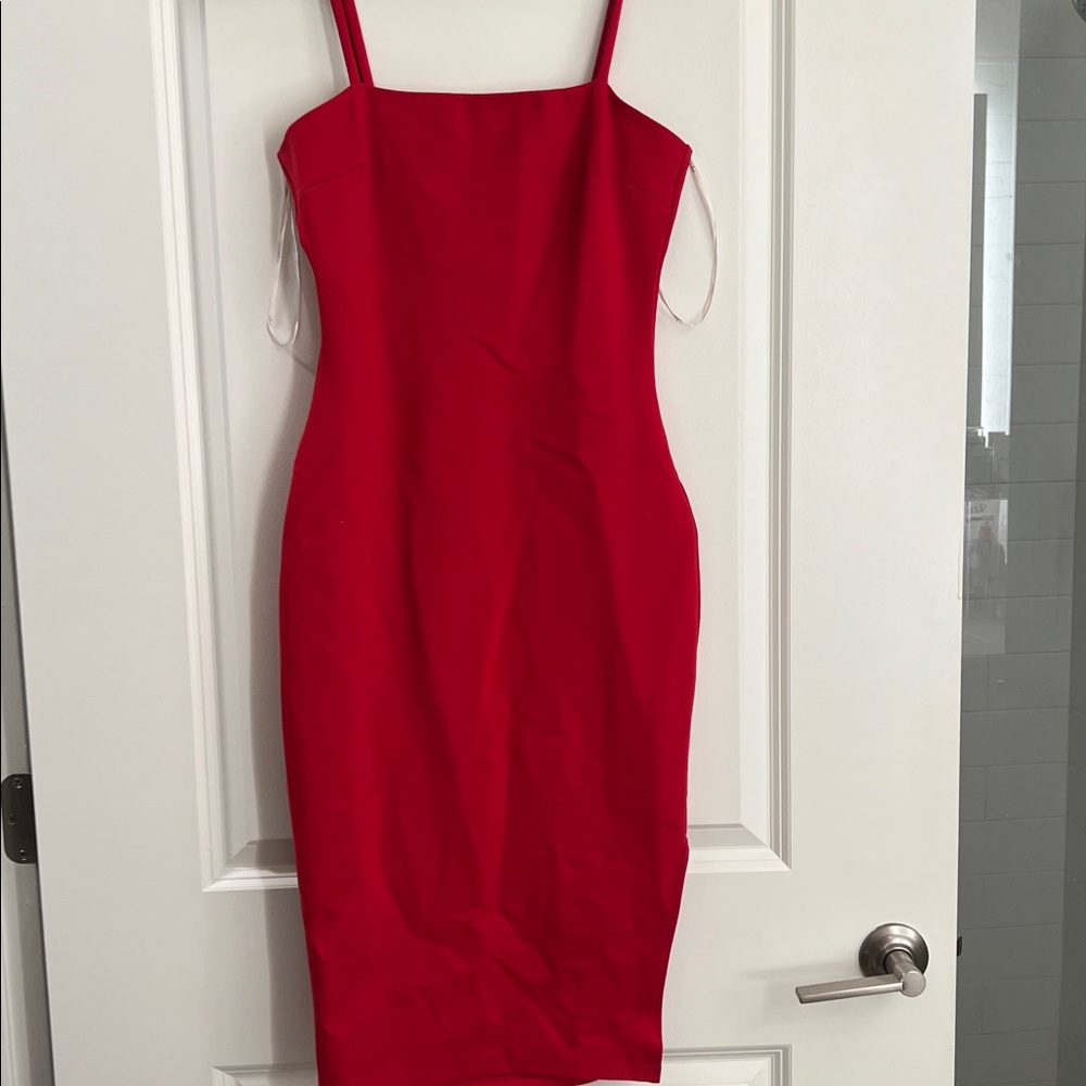 Lulu's Striking Red Midi Dress
